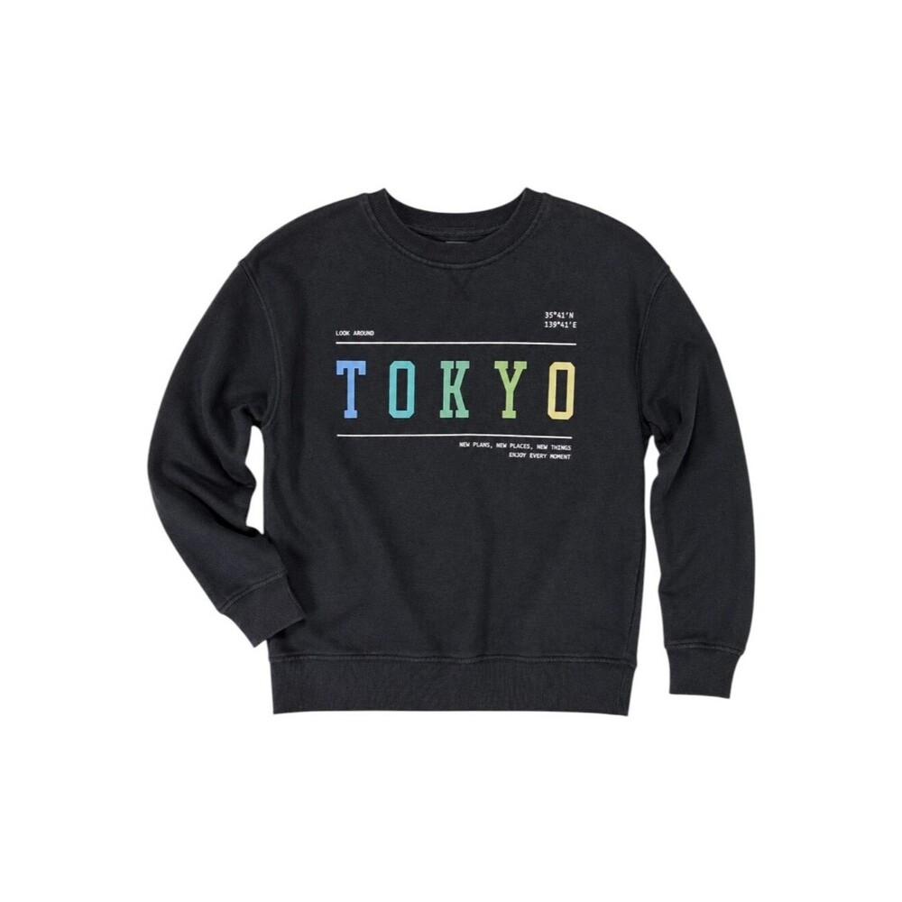 Zara Kids Black Tokyo Sweatshirt Back To School Boys Size 8